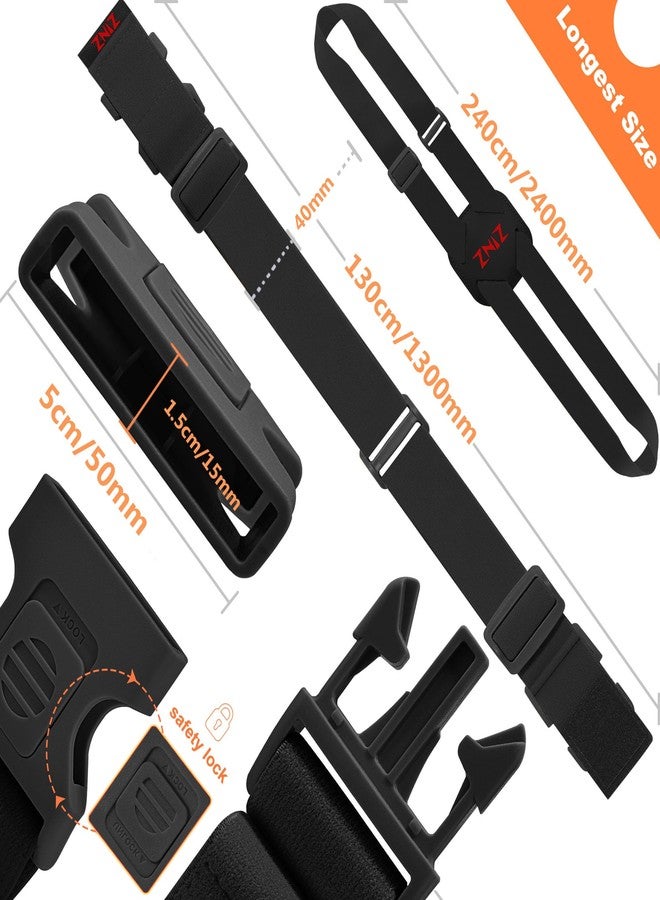 ZINZ 2-Pack Elastic Luggage Straps with Suitcase Bungee, Adjustable Bag Belt Travel Accessories -Black/Red - Image 2